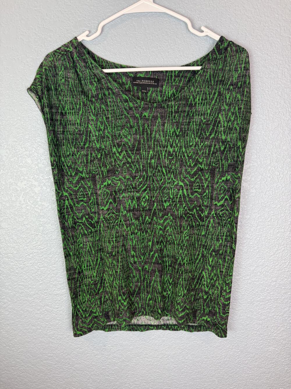 The Podolls Shirt Womens Medium Abstract Pattern Lightweight Made in USA Rayon